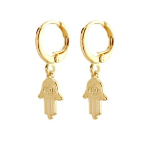Brinco Mão de Fatima - Banhado em Ouro 18k