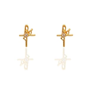Brinco Infantil com Pedra de Zircônia - Banhado em Ouro 18k