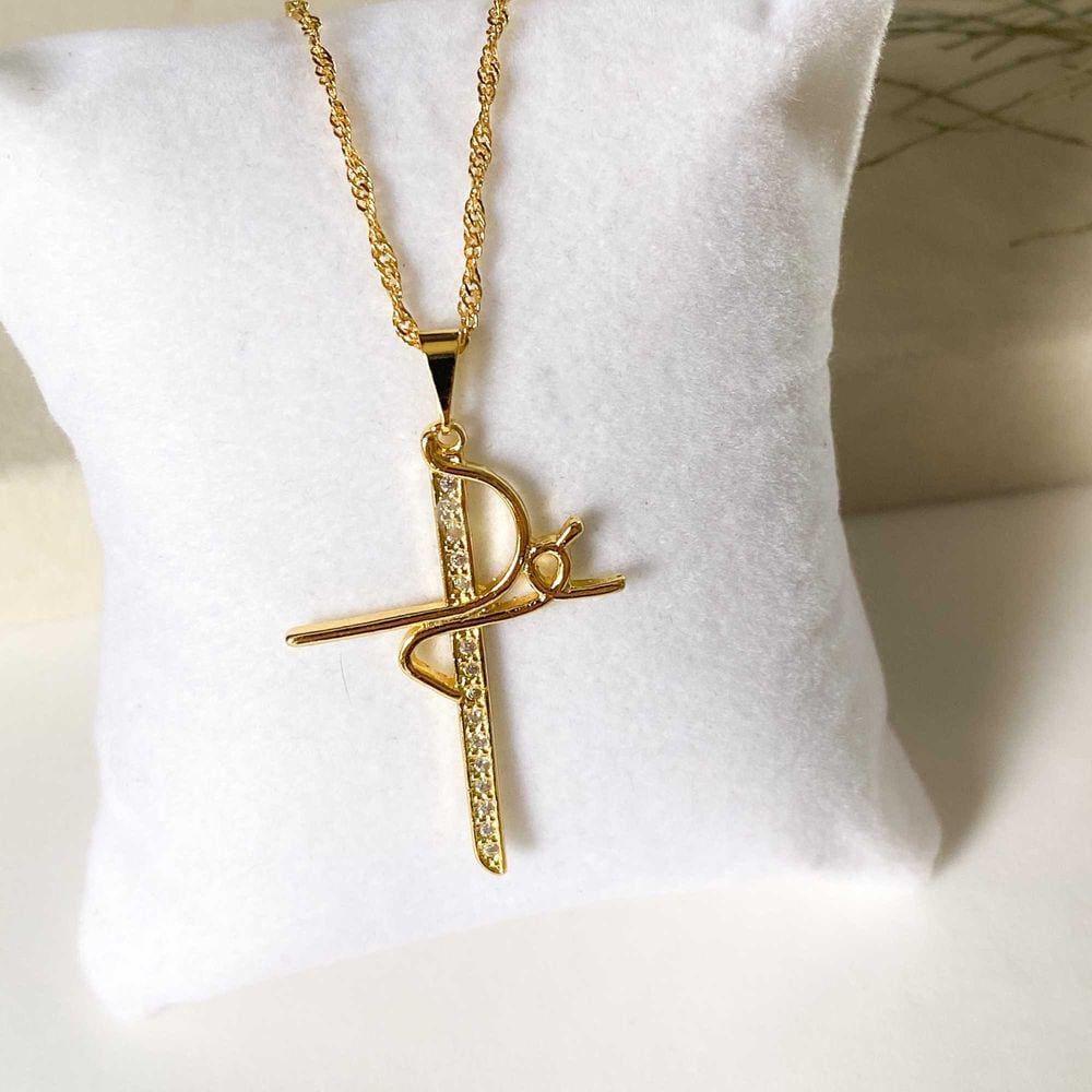 Colar com Pingente em Zircônias - Banhado em Ouro 18k