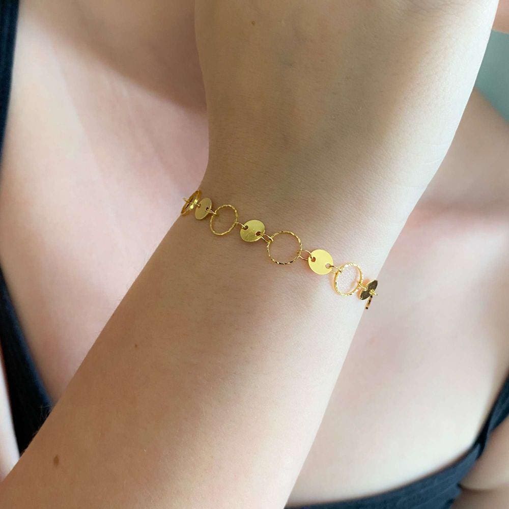Pulseira Elos Vazado - Banhado em Ouro 18k
