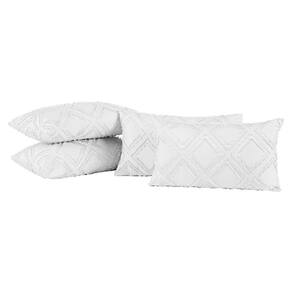 Kit 4 Capas De Almofada Retangulares Aveline 300 Fios Branco