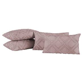 Kit 4 Capas De Almofada Retangulares Aveline 300 Fios Rosê