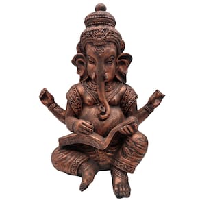 Ganesha Grande com Livro - Bronze