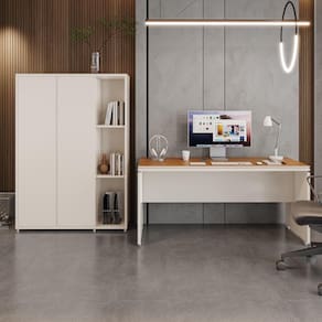 Conjunto de Escritório Office 2 Peças Mesa Armário Alto Oslo