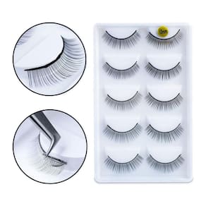 5 Pares de Cílios 10mm Treino Prática Extensão Alongamento