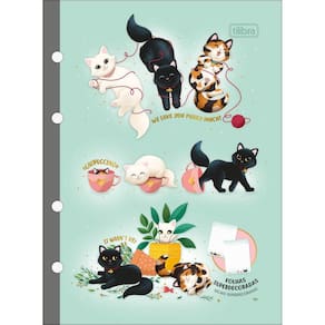 Kit 02 Refil de Caderno Argolado Colegial Folha Decorada - Tilibra