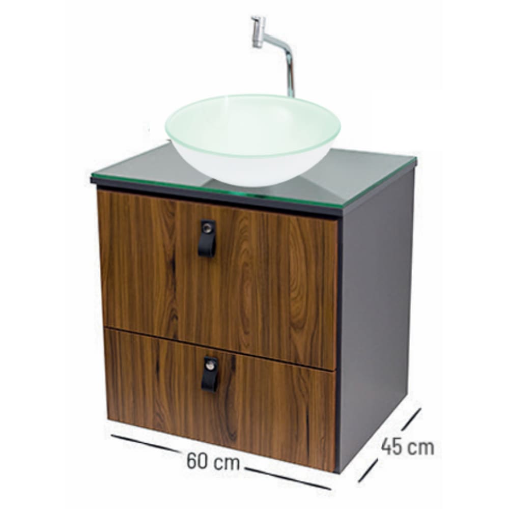 Gabinete MDF Amarilis Carbon/Pau Ferro - Vildrex