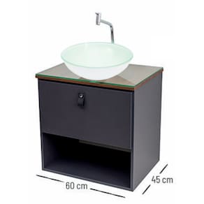 Gabinete MDF Tulipa Carbon/Pau Ferro - Vildrex