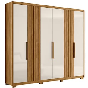Guarda Roupa Casal 6 Portas E 4 Gavetas Tepic Freijó Off White M01 Clique Chique