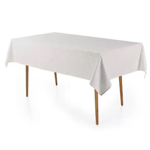 Toalha Mesa Retangular 6 Lugares Jacquard Melli Branca