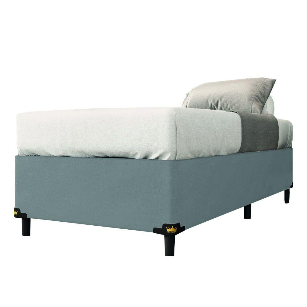 Cama Box 0,79m com 38cm de Altura Prince Suede Cinza