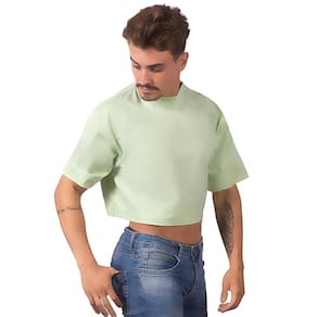 Cropped Masculino Verde Oversized