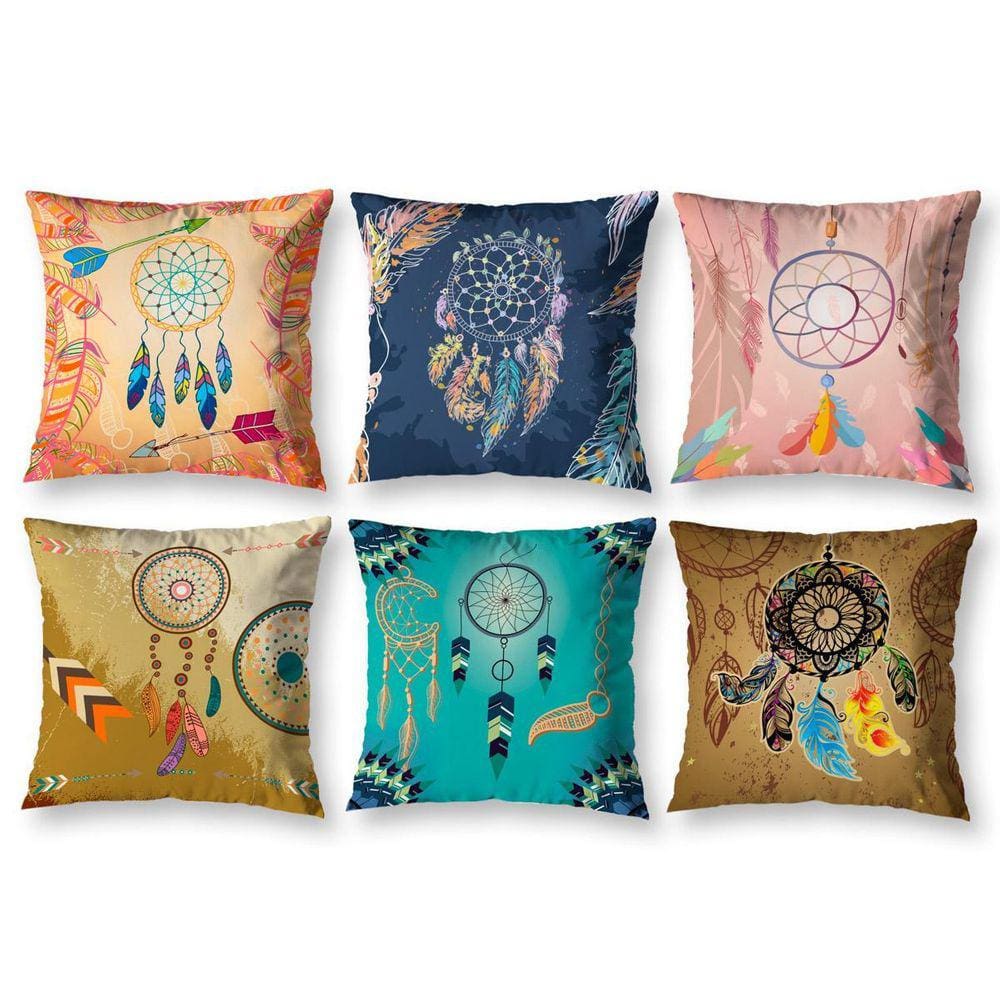 Kit 6 Capas De Almofada 40Cm X 40Cm Estampadas Sonhos