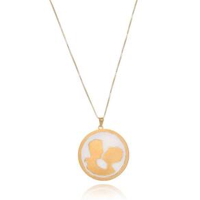 Colar Casal Apaixonado Folheado Em Ouro 18k