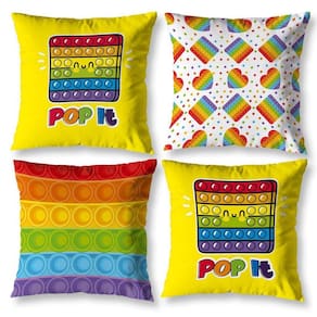 Kit 4 Capas Almofada Infantil 40Cm X 40Cm Estampadas Pop It
