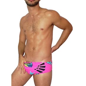 Sunga Slim Estampada Carton Rosa Neon