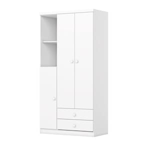Guarda Roupa Infantil Bala de Menta 3 Pts Branco - Henn
