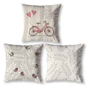 Kit 3 Capa De Almofada 40 X 40 Estampadas Vintage Bike Caqui
