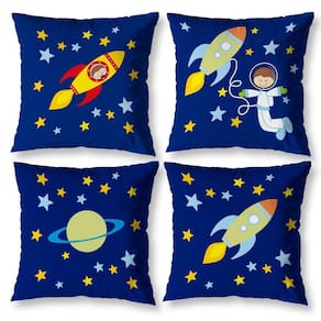 Kit 4 Capas Almofada Infantil 40Cm X 40Cm Estampadas Menino