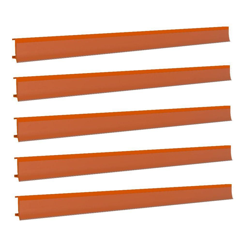 Porta Etiqueta Bandeja Gondola Fit 90 Cm Laranja Kit Com 30