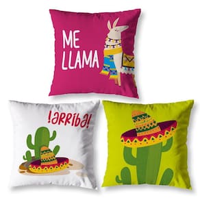 Kit 3 Almofadas Cheias 40Cm X 40Cm Estampadas Lhama