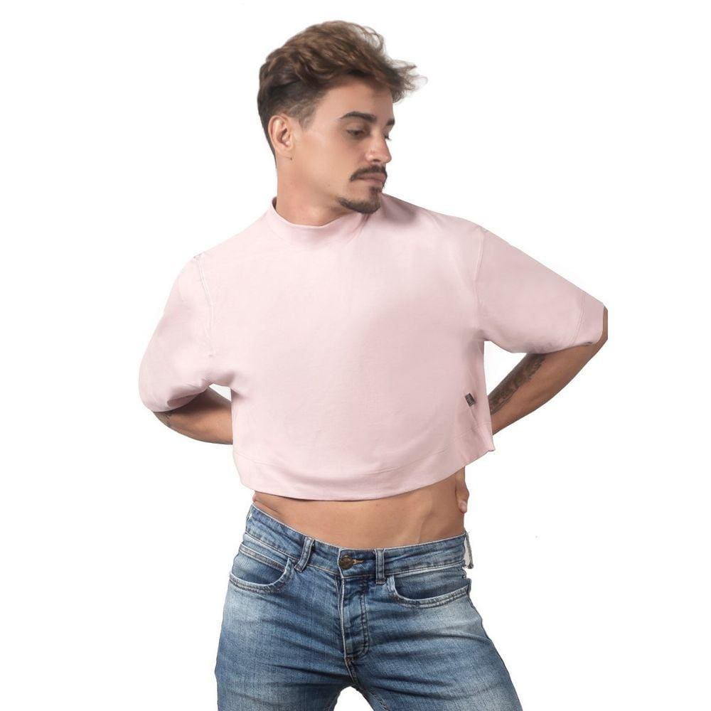 Cropped Masculino Rosê Oversized