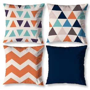 Kit 4 Capas Almofada Sala 40Cm X 40Cm Estampadas Geo Chevron