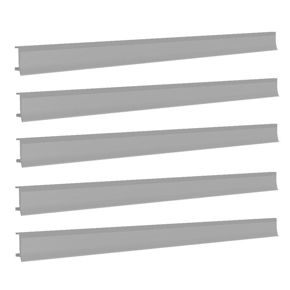 Porta Etiqueta Bandeja Gondola Fit 90 Cm Cinza Kit Com 15