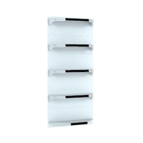 Kit 5 Bandejas Para Gondola Canto 170 Fit 40/60 Branco Pe Pr