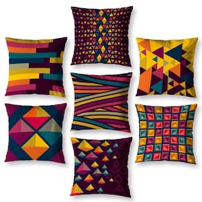 Kit 7 Almofadas Cheias 40Cm X 40Cm Estampadas Pastilhas