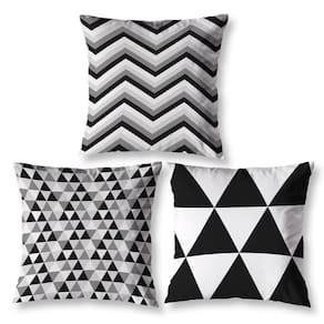 Kit 3 Almofadas Cheias 40Cm X 40Cm Estampadas Geo Preto