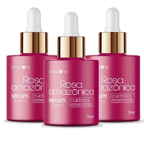 Sérum Rosa Amazônica Rosa Mosqueta Serum 100% - 3 Unidades