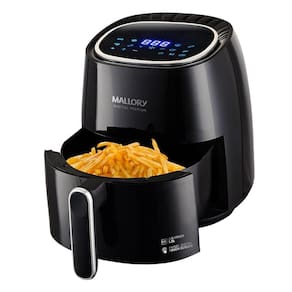Fritadeira sem Óleo Mallory Air Fryer Digital Premium | 5,5 Litros, Timer, Preto/Prata