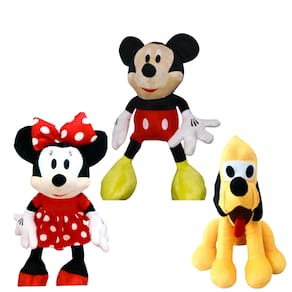 03 Pelúcias Mickey Minnie e Pluto 45cm