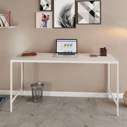 Escrivaninha Industrial 150cm Active Yescasa Branco Chess / Est.Branca - Branco
