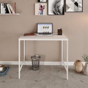 Escrivaninha Industrial 90cm Active Yescasa Branco Chess / Est.Branca