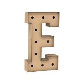Letra Caixa Grande E Mdf 90Cm Altura Furo Lampada Iluminação