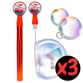 Kit 3 Bolhas de Sabão Bubble Stick Carros Disney