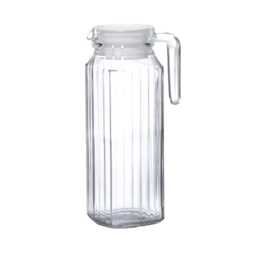 Jarra Vidro de 1 litro com Tampa com alça Sucos Agua Bebidas