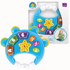 Pandeiro Infantil Com Luz e Som Azul Multikids Br2092