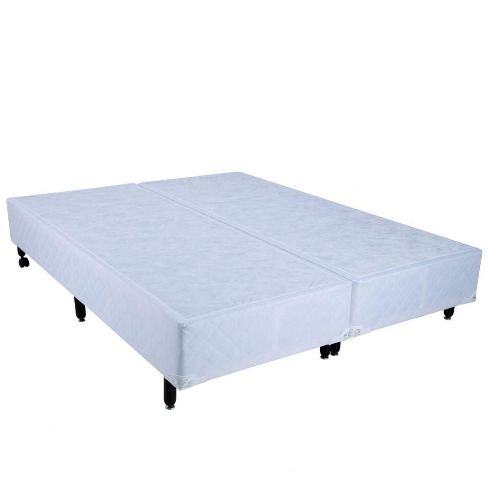Cama Box Queen Size com Gaveta Mega Colchões Branco - 158x198