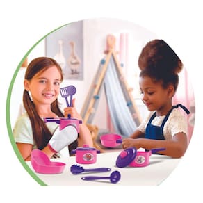 Kit Cozinha De Brinquedo Eu Brinco De Casinha Arroz E Feijão Com Panelas E Acessórios Infantis - NIG