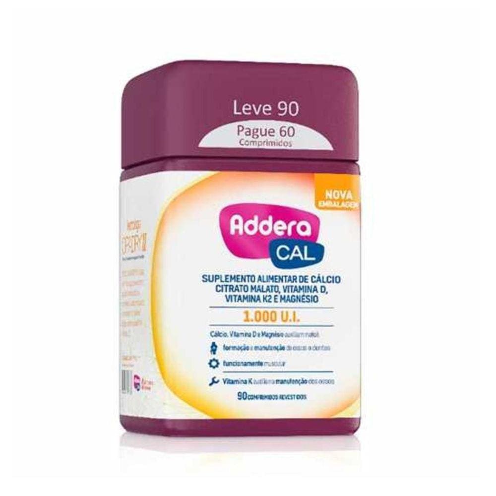 Addera Cal 1.000Ui Leve 90 Pague 60 Comprimidos Revestidos