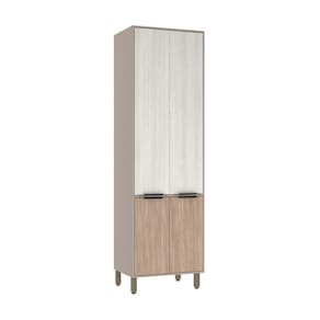 Paneleiro Simples 70cm 4 Portas Stylo Luciane Móveis Cinammon-teka ártico-cumaru