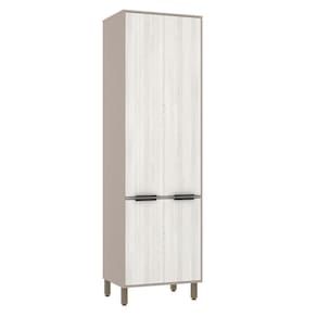 Paneleiro Simples 70cm 4 Portas Stylo Luciane Móveis Cinammon-teka ártico