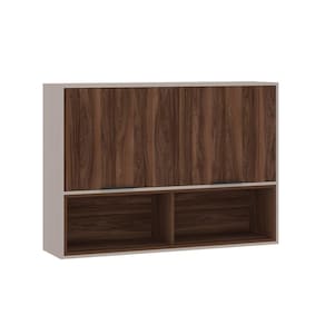 Armário Aéreo 120cm 2 Portas E Nichos Stylo Luciane Móveis Cinammon-escarlate