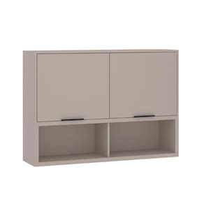 Armário Aéreo 120cm 2 Portas E Nichos Stylo Luciane Móveis Cinammon