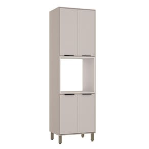 Paneleiro Torre Quente 70cm 4 Portas Stylo Luciane Móveis Cinammon-beige