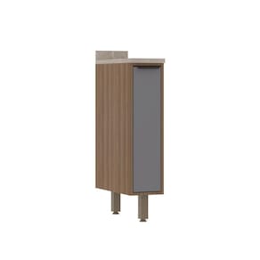 Balcão De Cozinha 20cm 1 Porta Com Tampo Aspen Luciane Móveis Vanilla Com Cinza Puro