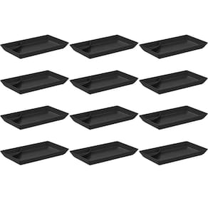 Kit 12 Pratos para Sushi Comida Japonesa com Porta Shoyu Comida Oriental Preto Uno Coza